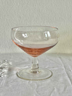 Fransk champagneskål lyserød H9,5 × Ø9 cm