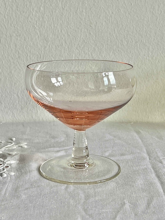 Fransk champagneskål lyserød H9,5 × Ø9 cm
