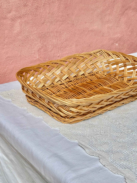 Vintage flettet kurv, L37 B28 H8