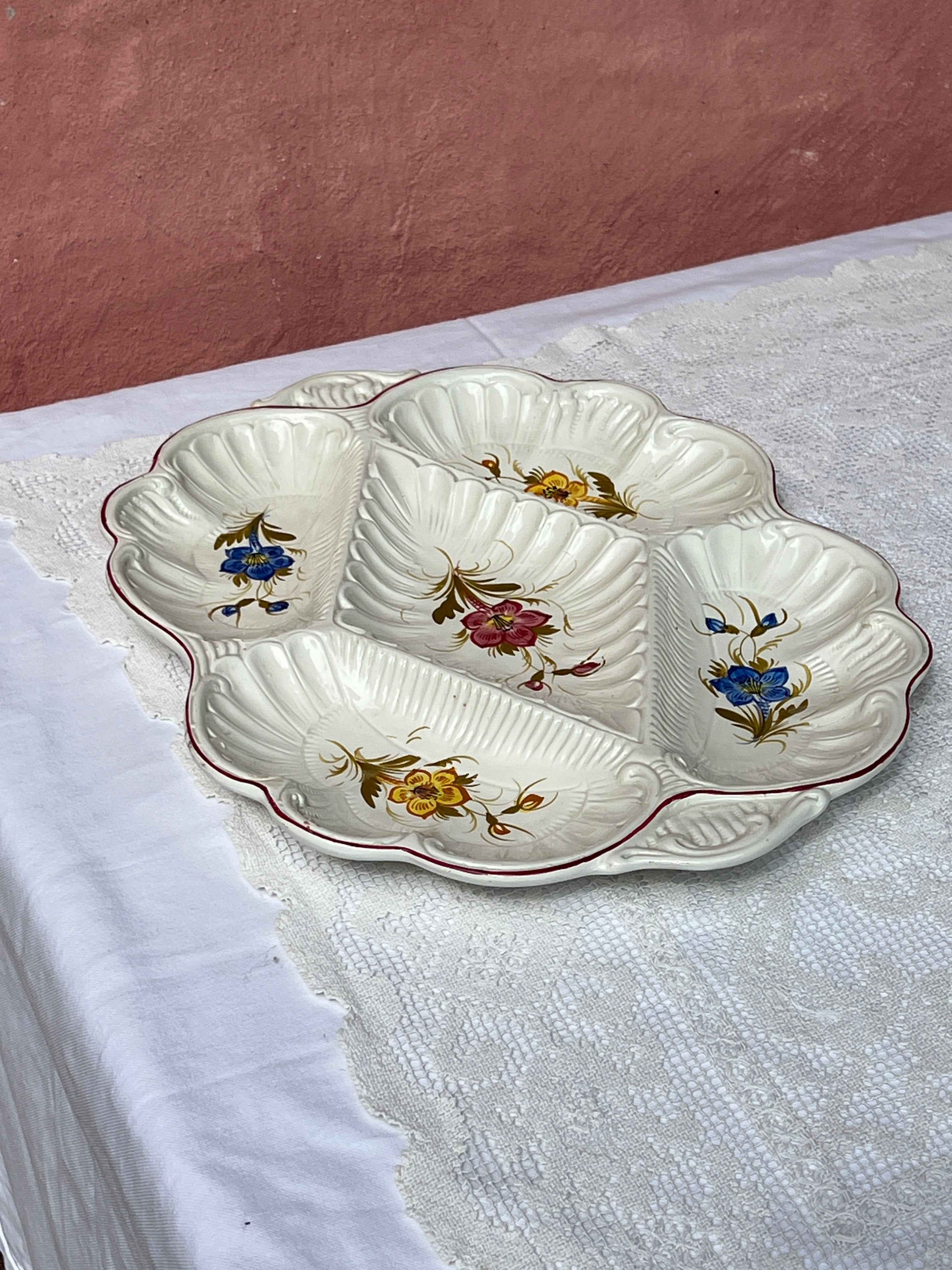 Italiensk vintage håndmalet porcelænsfad