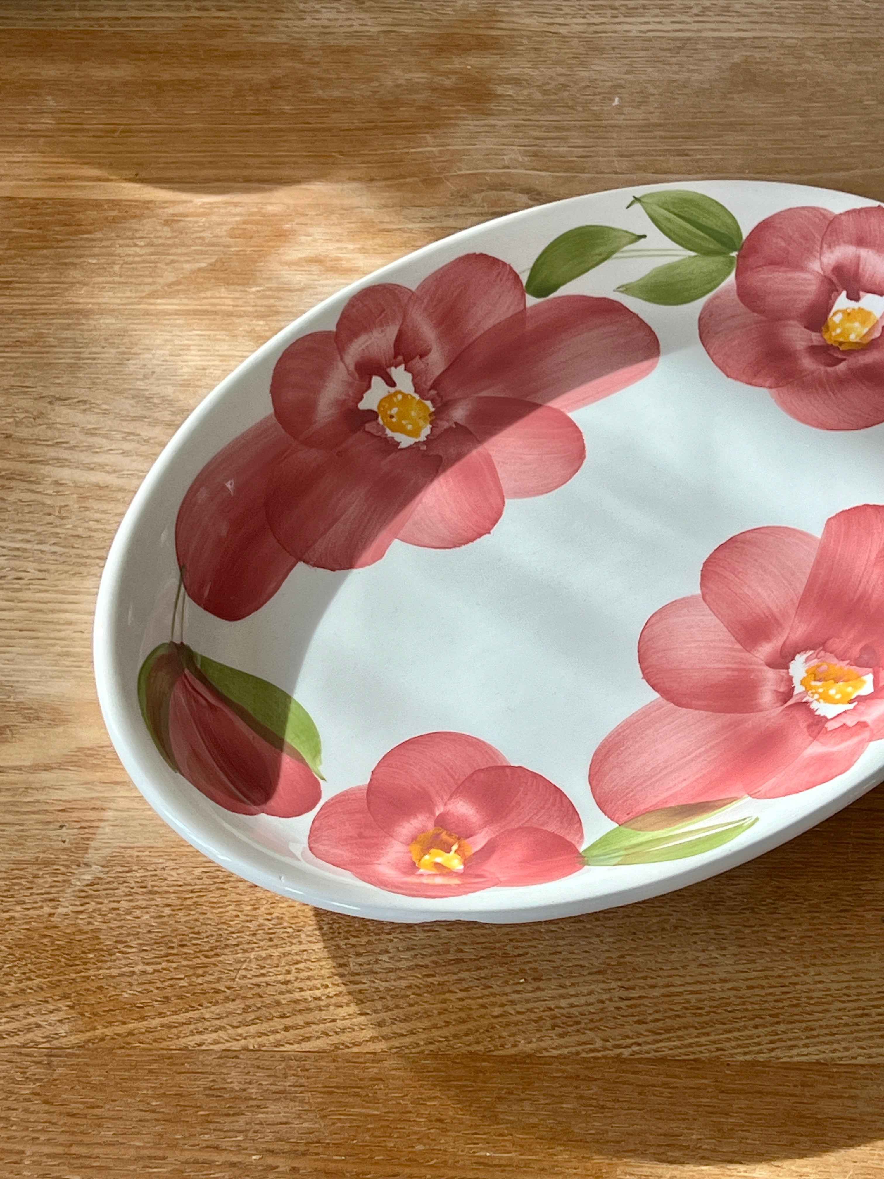 Italian flower decorated serving dish