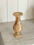 Vintage marmorvase/lystestage · H20 x Ø12 cm · Orange/brun marmormønster