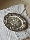 Vintage Wedgwood engelsk serveringsfad med brunt mønster · L31 x B24,5 cm