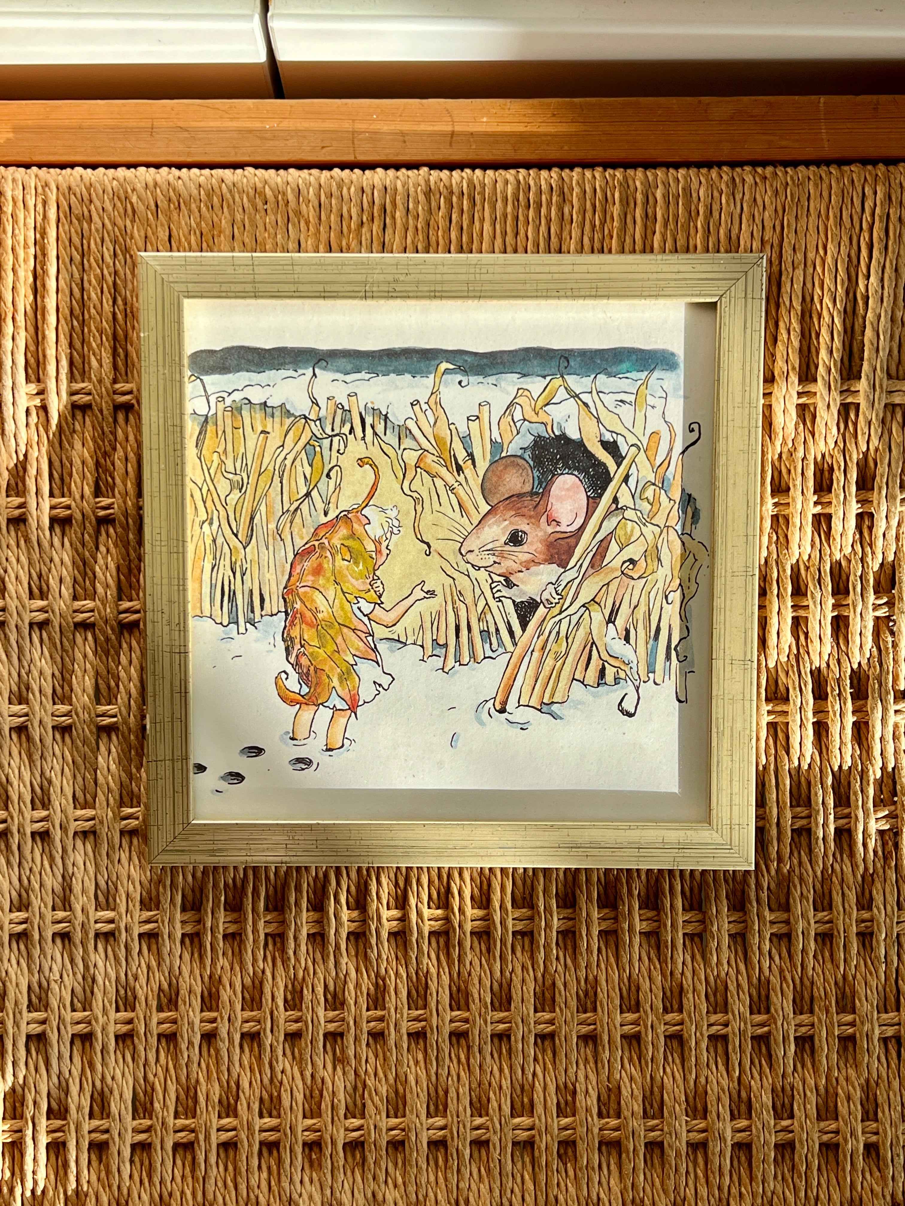 Tommelise illustration 1983 – vintage ramme 20x20 cm