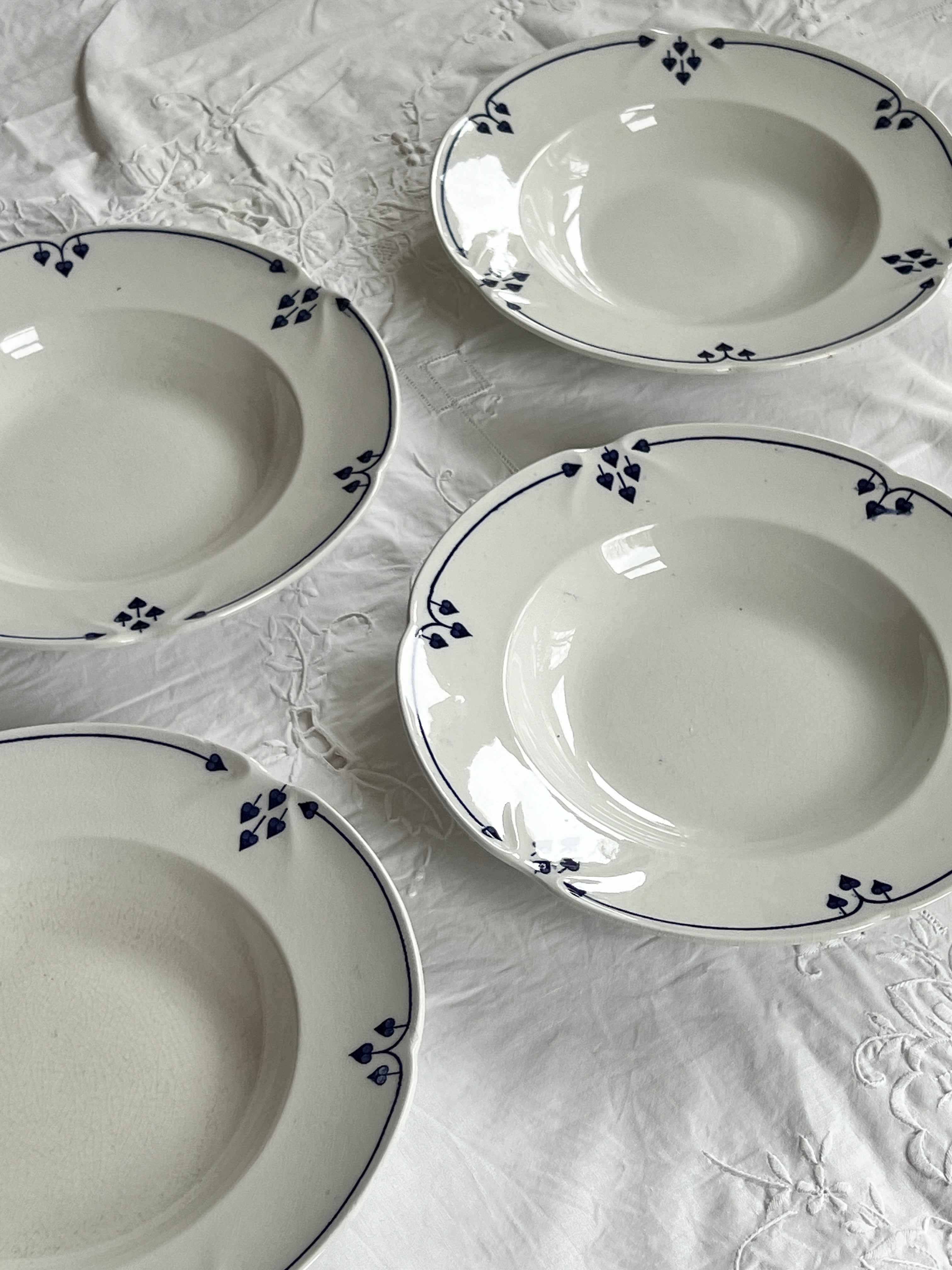 Vintage Pastatallerken “Rina” – Villeroy & Boch Porcelæn (Ø 24,5 cm) – 4 stk