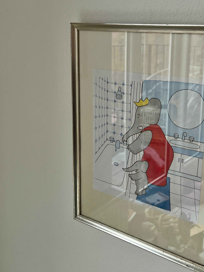 Babar illustration, Babar i badekar