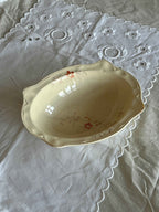 Vintage Johnson & Bros Victorian serveringsskål med håndmalede blomster
