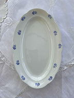 Ovalt ‘Gefle’ porcelænsfad med blomster