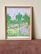 Babar illustration – mor og Babar i junglen