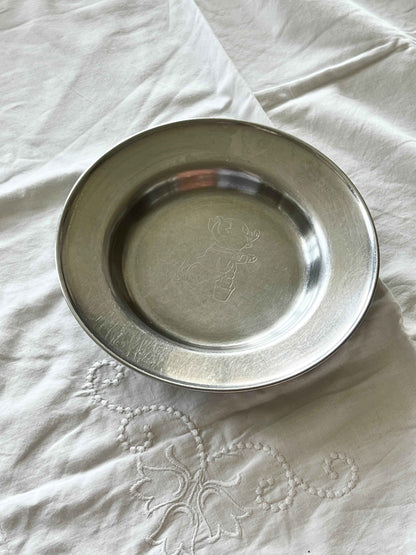 Børnetallerken i rustfri stål, Gris