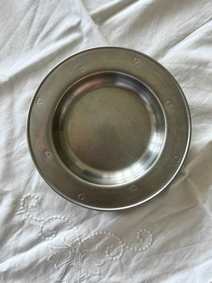 Børnetallerken i rustfri stål, hjerter