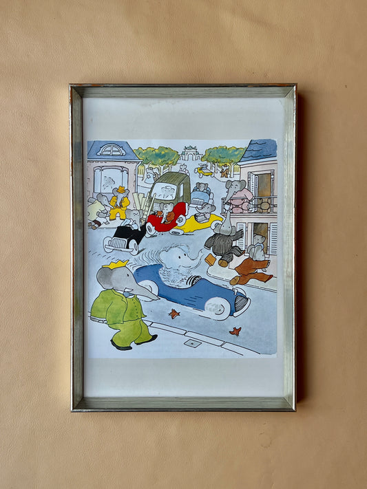 Babar illustration, spøgelse i bil