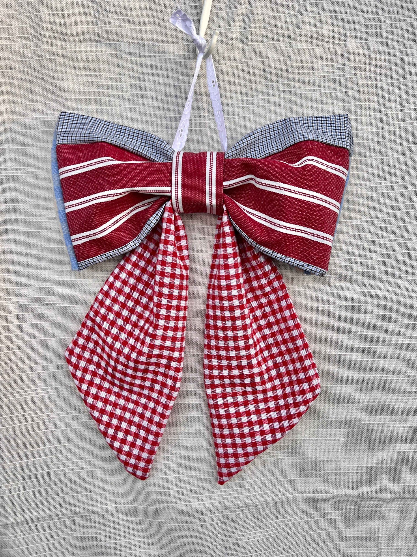 BUBBI BOW - sløjfe i vintage tekstil - tilføj navn eller motiv