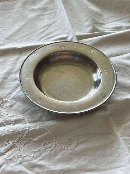 Børnetallerken i rustfri stål, hjerter