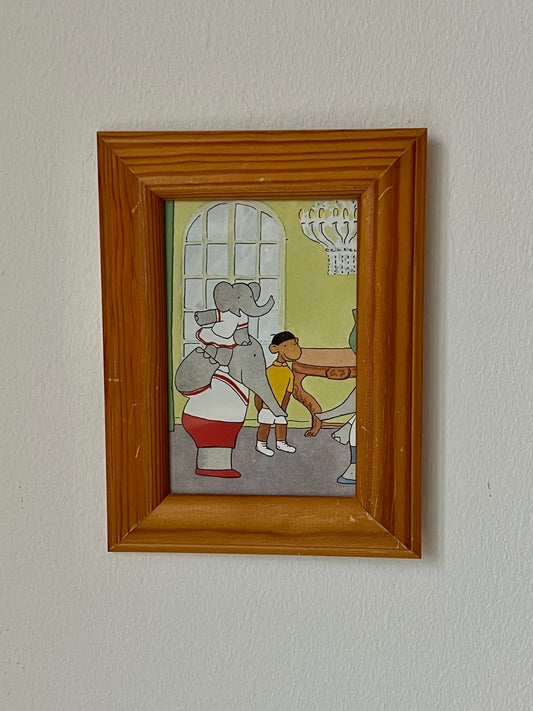 Babar illustration, på skuldrene