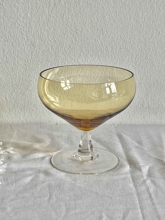 Fransk champagneskål gul H9 × Ø9 cm