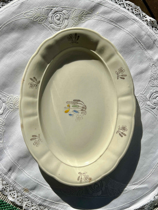 Rørstrand porcelænsfad med blomster
