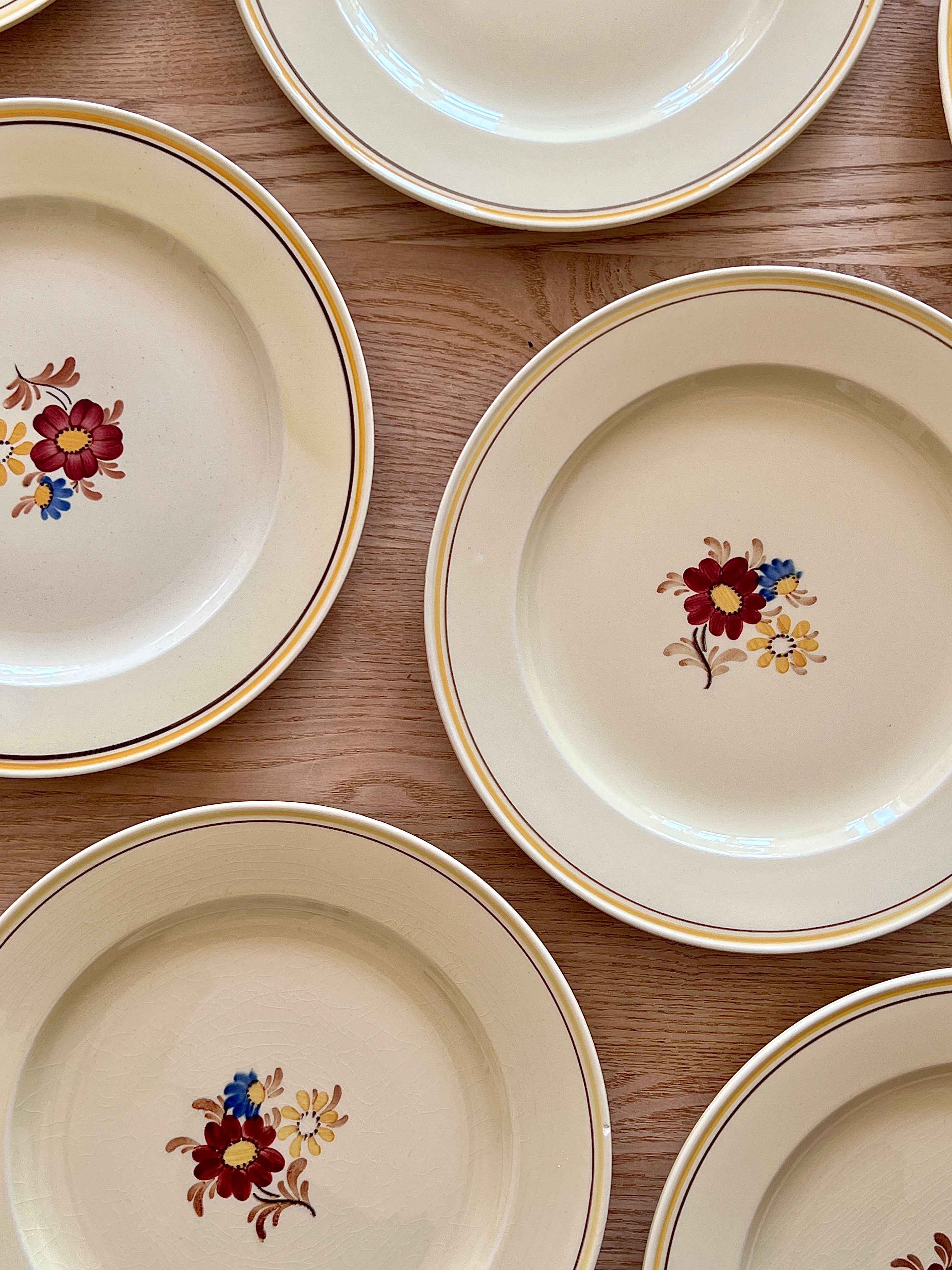 Middagstallerken Ø23 cm – Dresden porcelæn med blomster