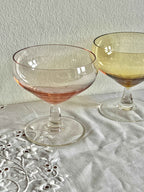 Fransk champagneskål lyserød H9,5 × Ø9 cm