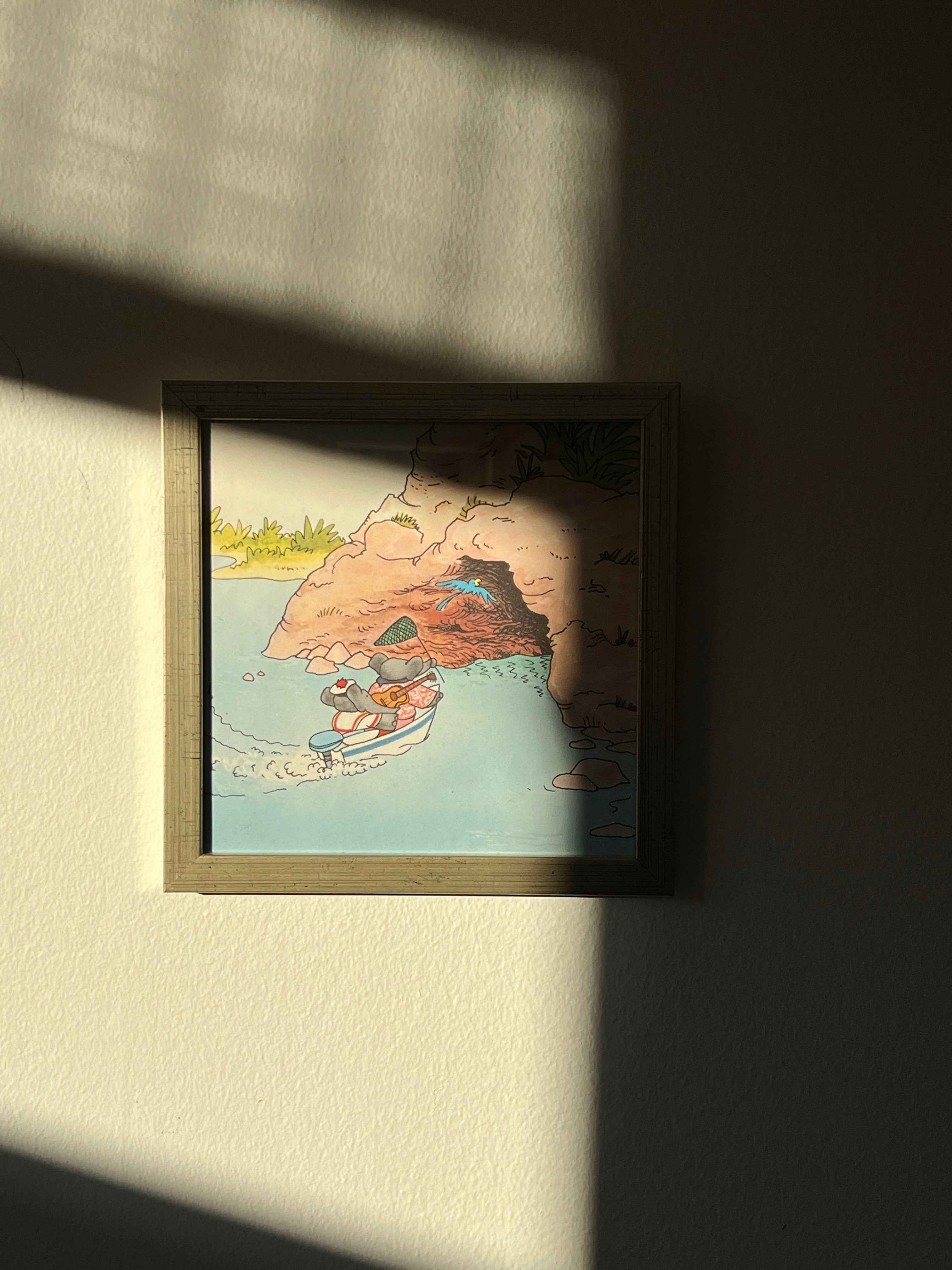 Babar illustration, fisketur til grotten