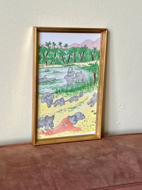 Babar illustration – afslapning i junglen