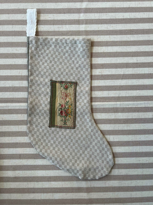 Made to order julesok i vintage tekstil - tilføj navn og motiv
