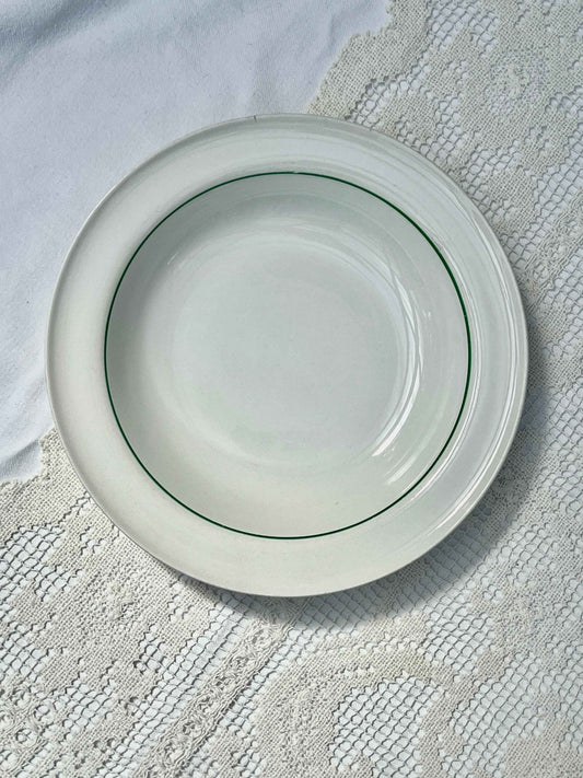 Gustavsberg Flint Popslin, pastatallerken, grøn kant, Ø21,5