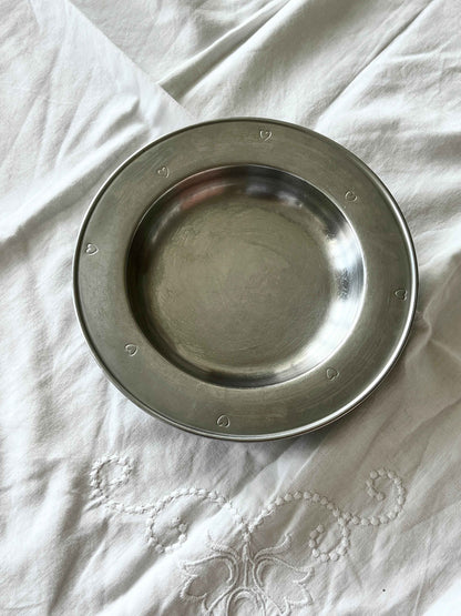 Børnetallerken i rustfri stål, hjerter