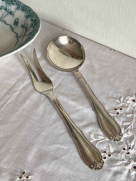 Serveringsbestik i pletsølv