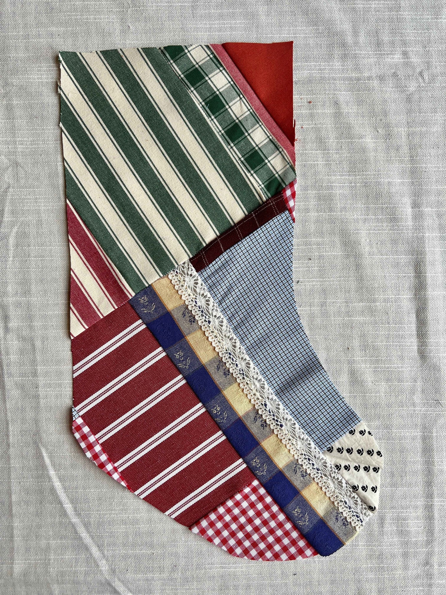 Made to order julesok i vintage tekstil - tilføj navn og motiv