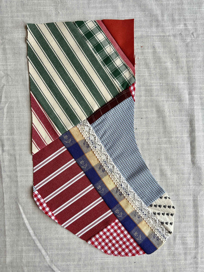 Made to order julesok i vintage tekstil - tilføj navn og motiv