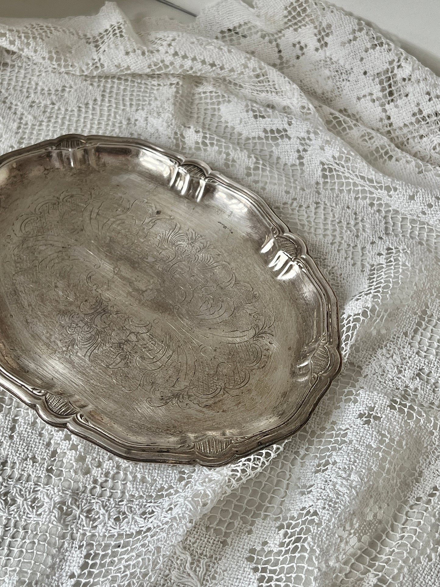 Oval silver dish