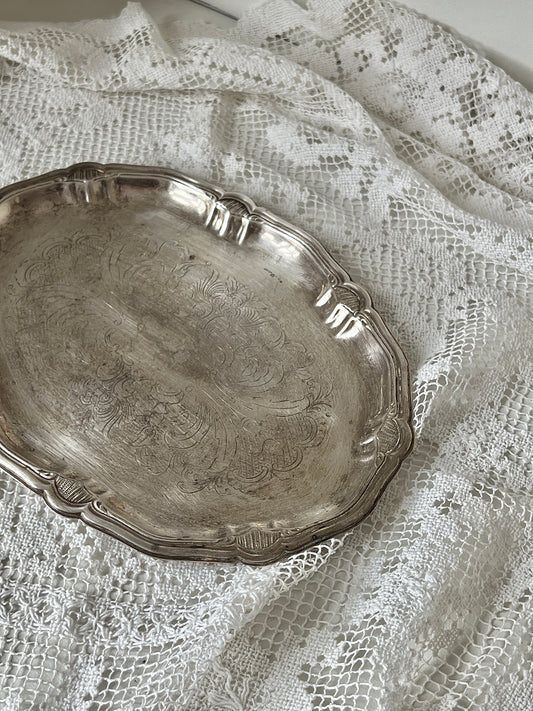 Oval silver dish