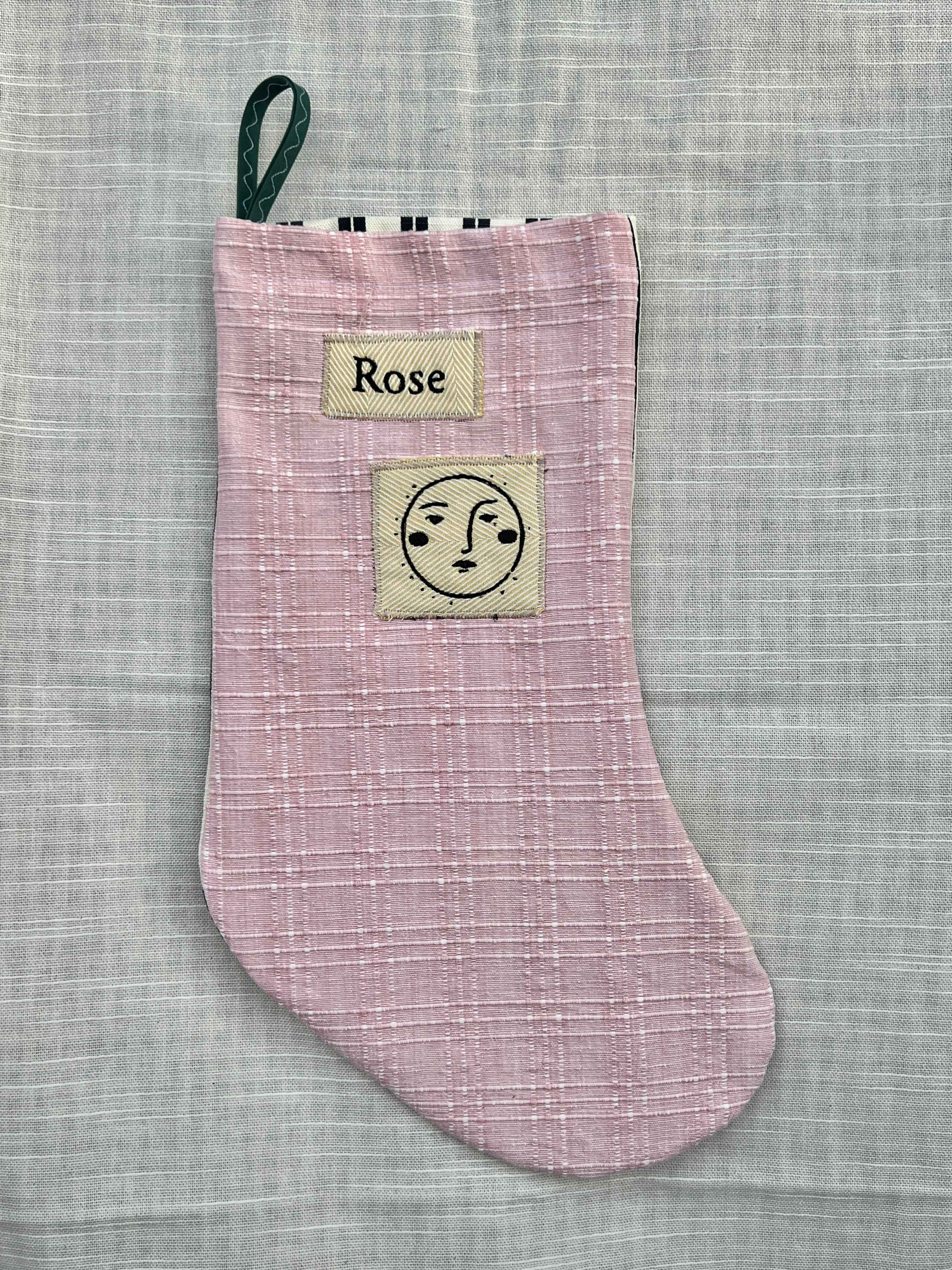 Made to order julesok i vintage tekstil - tilføj navn og motiv