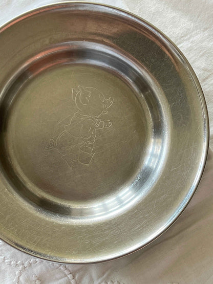 Børnetallerken i rustfri stål, Gris