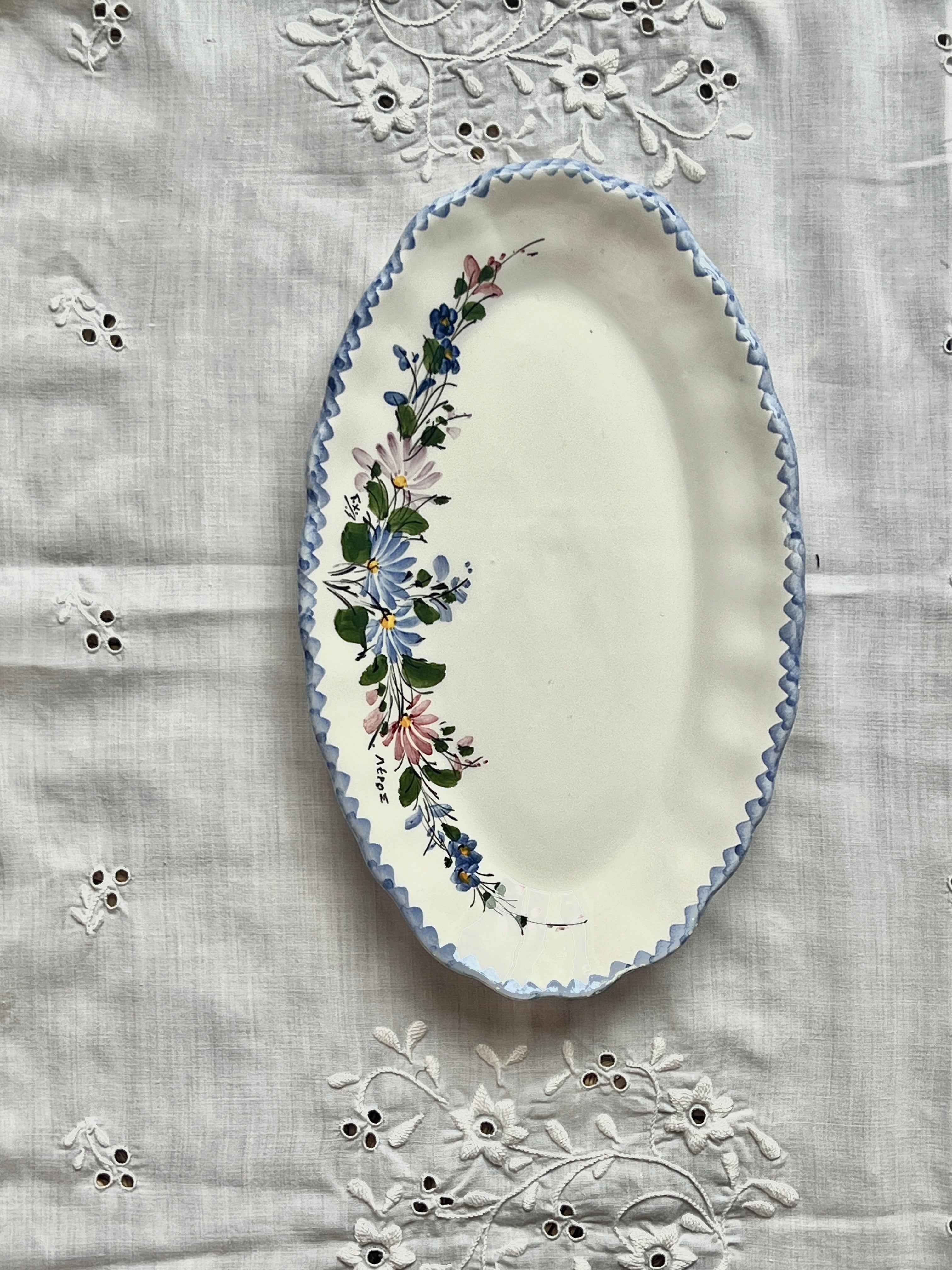 Håndmalet porcelænsfad