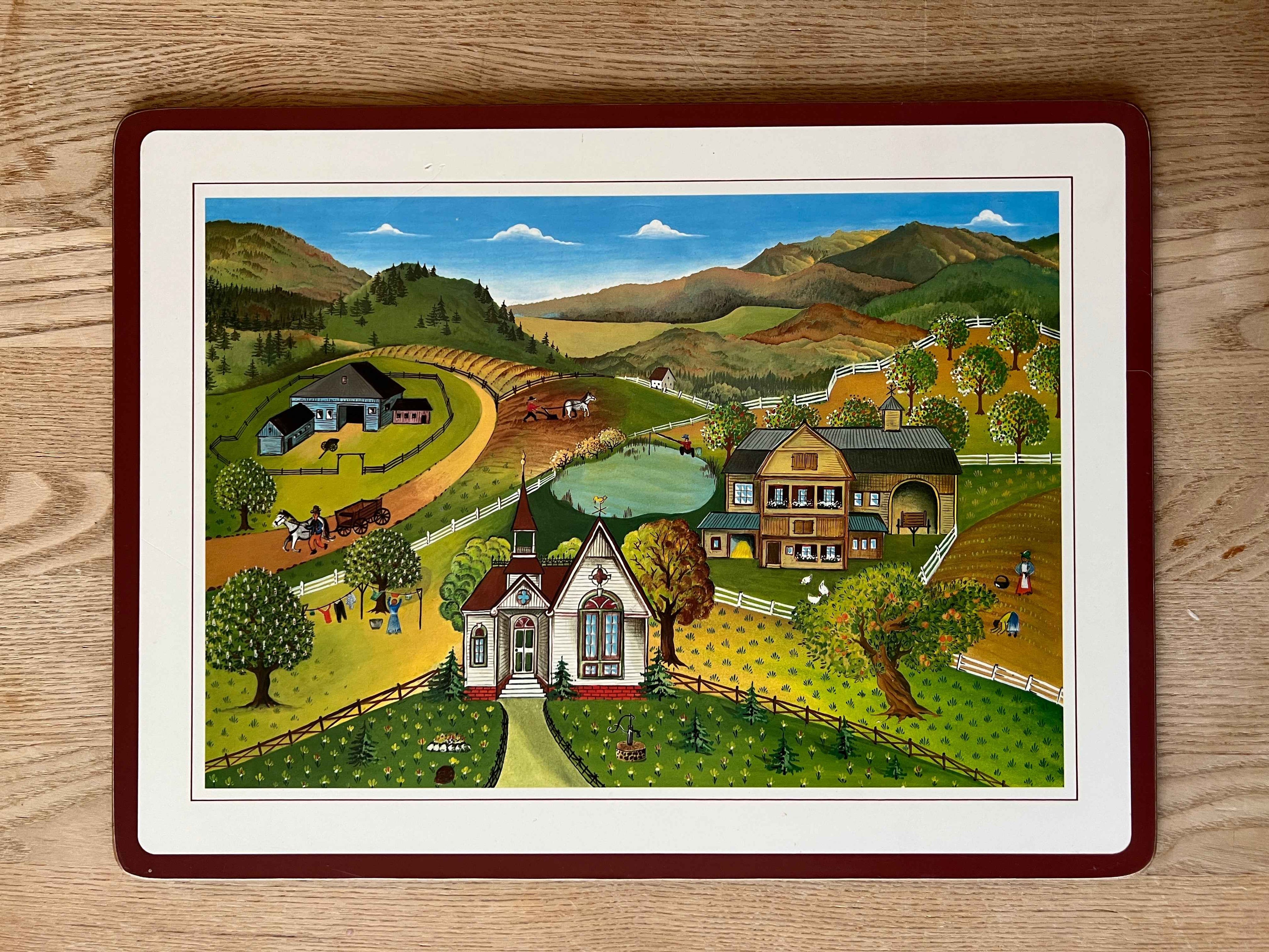 Vintage Pimpernel dækkeserviet – stor (ca. 40 × 30 cm)