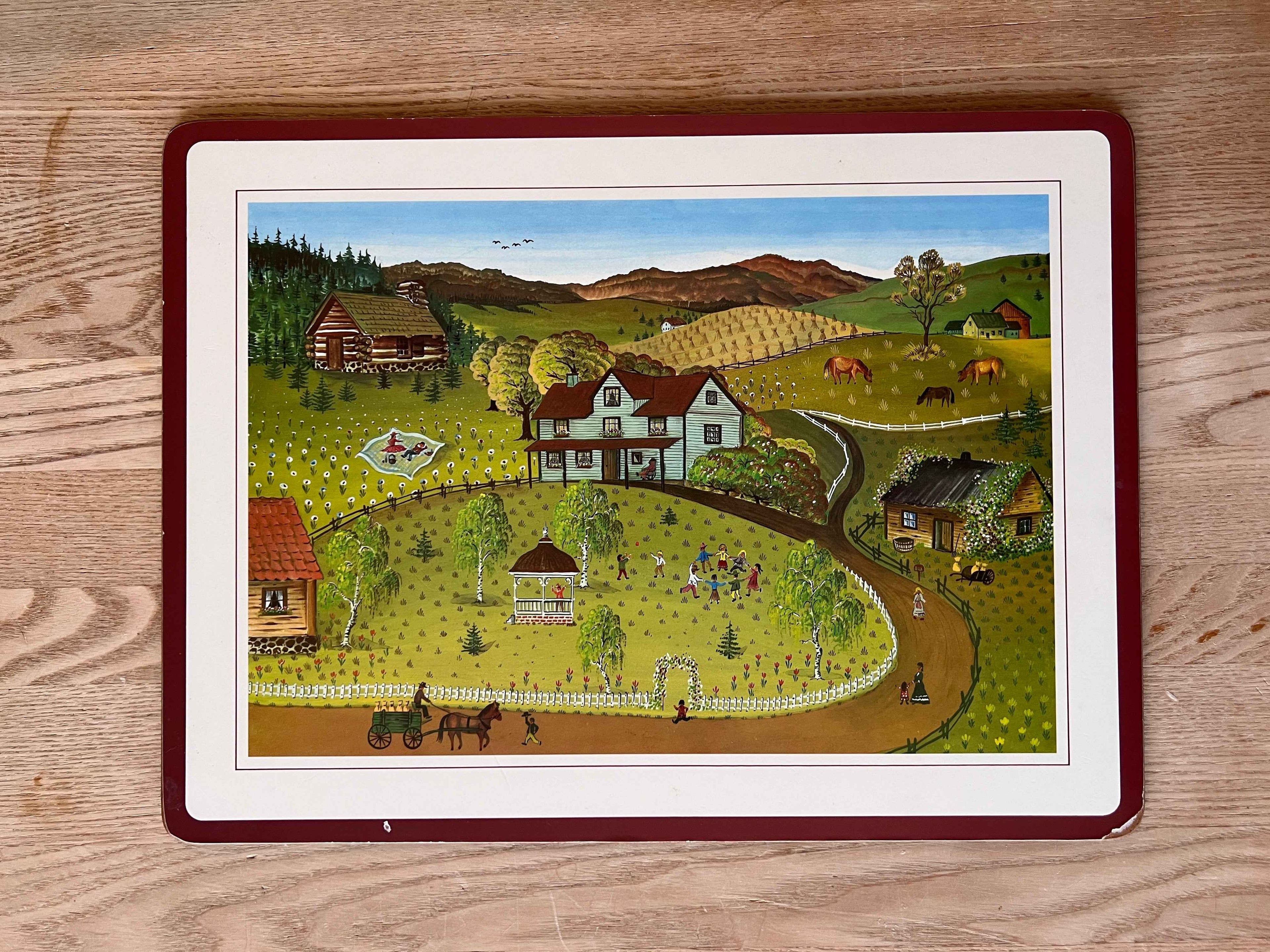 Vintage Pimpernel dækkeserviet – stor (ca. 40 × 30 cm)