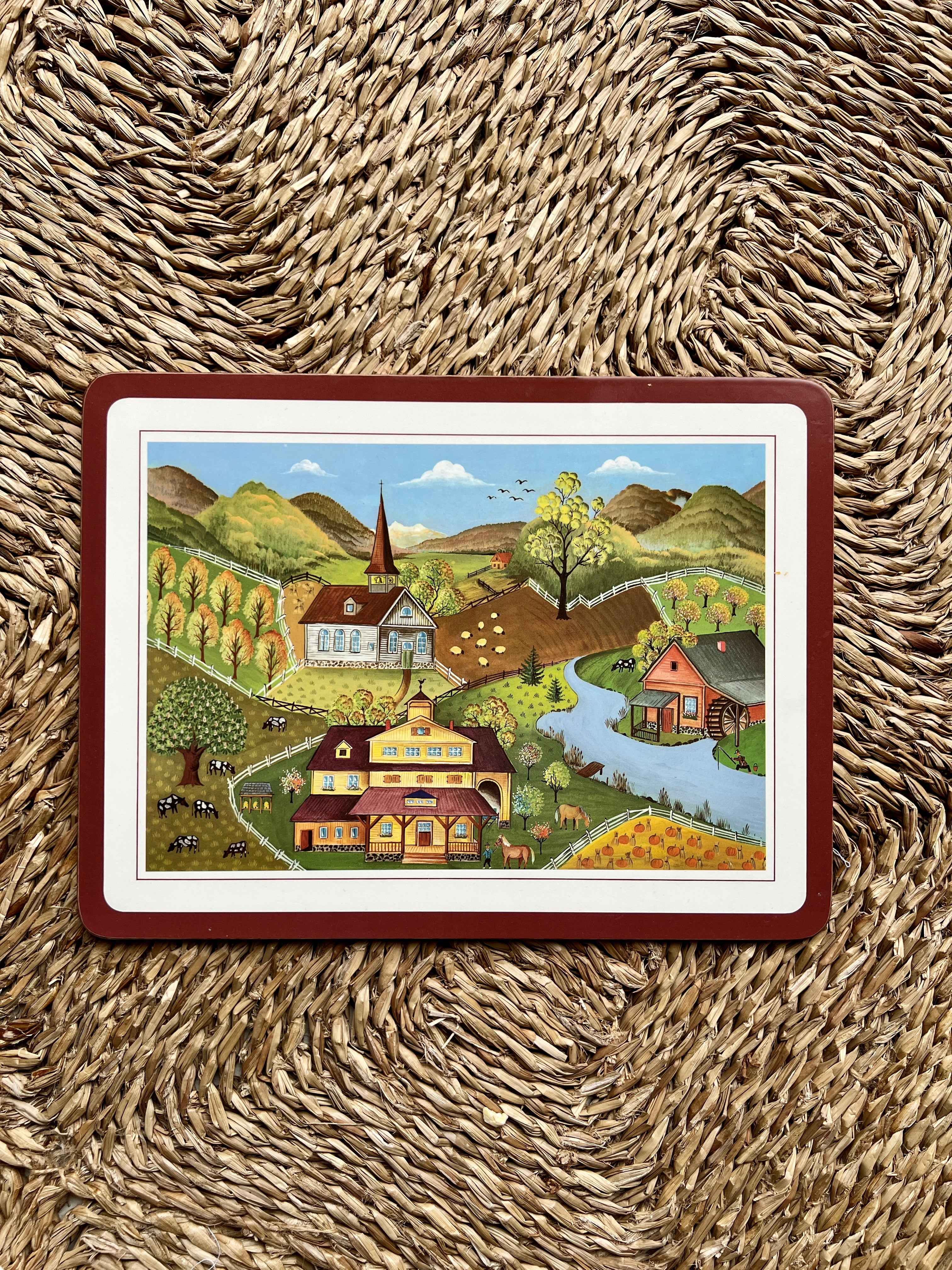 Vintage Pimpernel dækkeserviet – lille (30,5 × 23 cm)