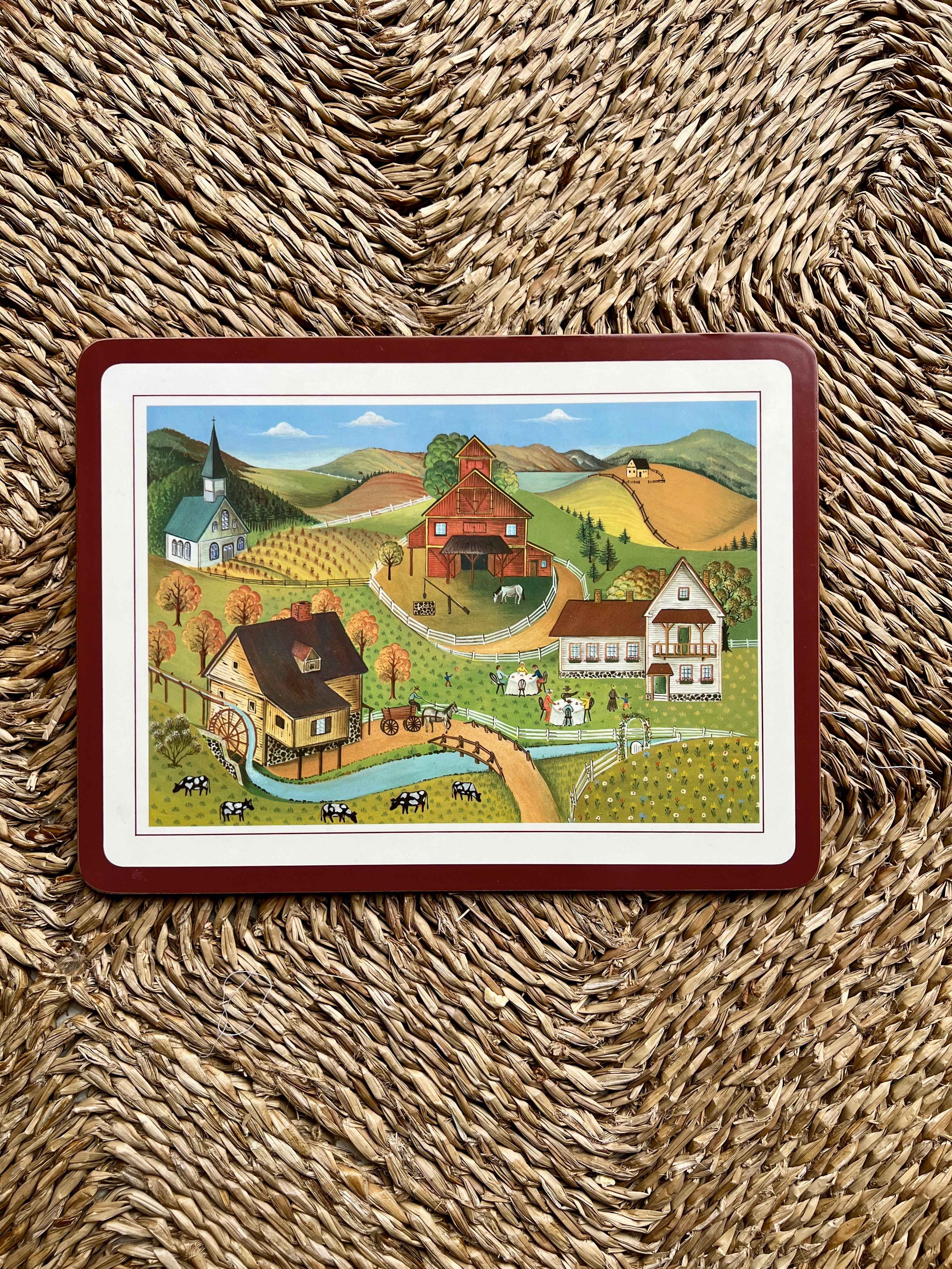 Vintage Pimpernel dækkeserviet – lille (30,5 × 23 cm)