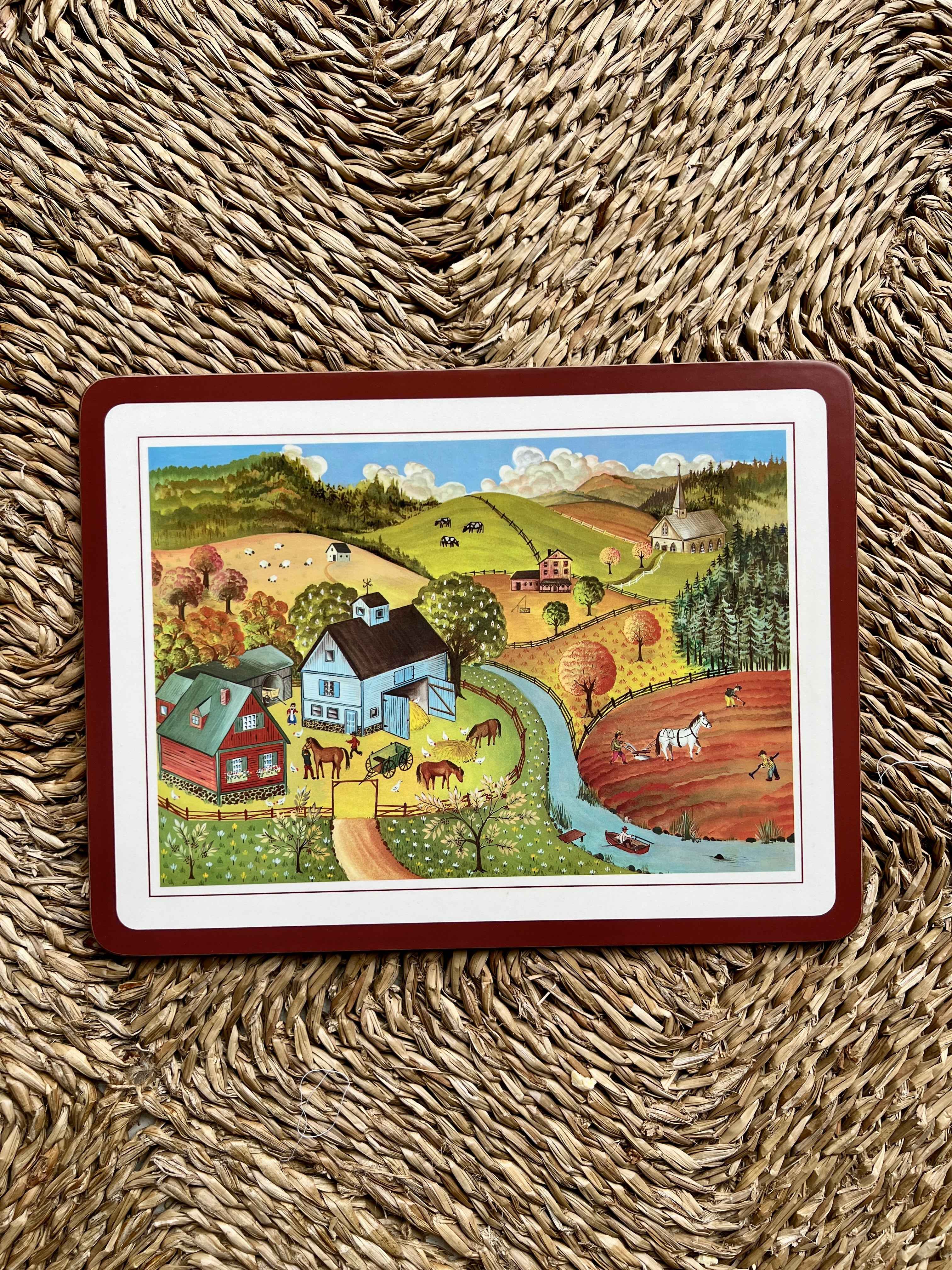 Vintage Pimpernel dækkeserviet – lille (30,5 × 23 cm)