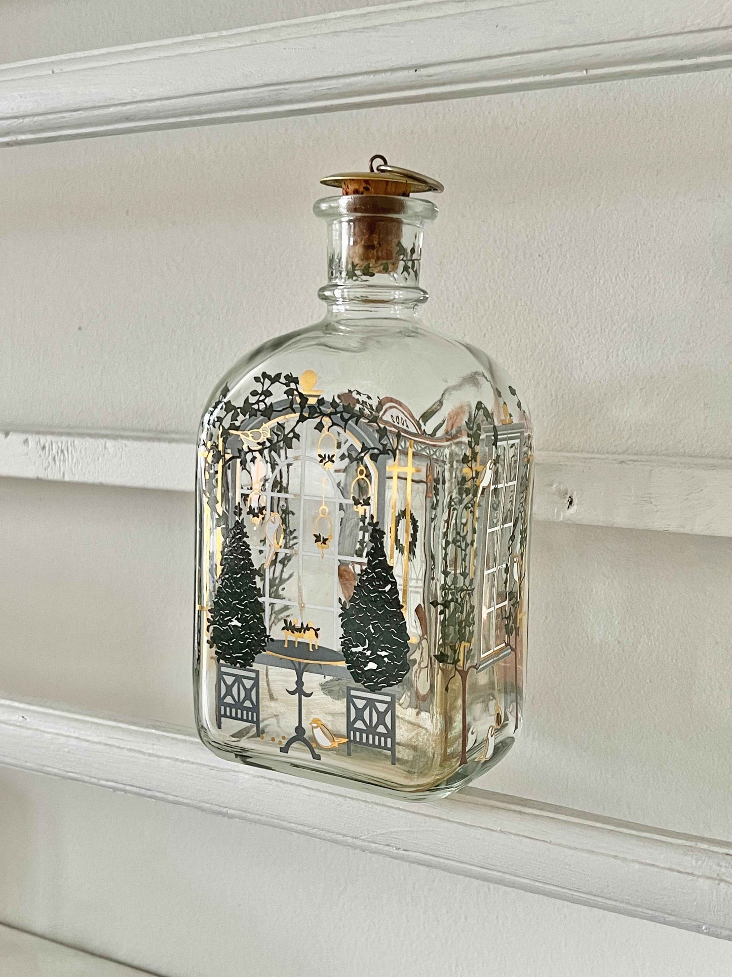 Glasflaske med julemotiv