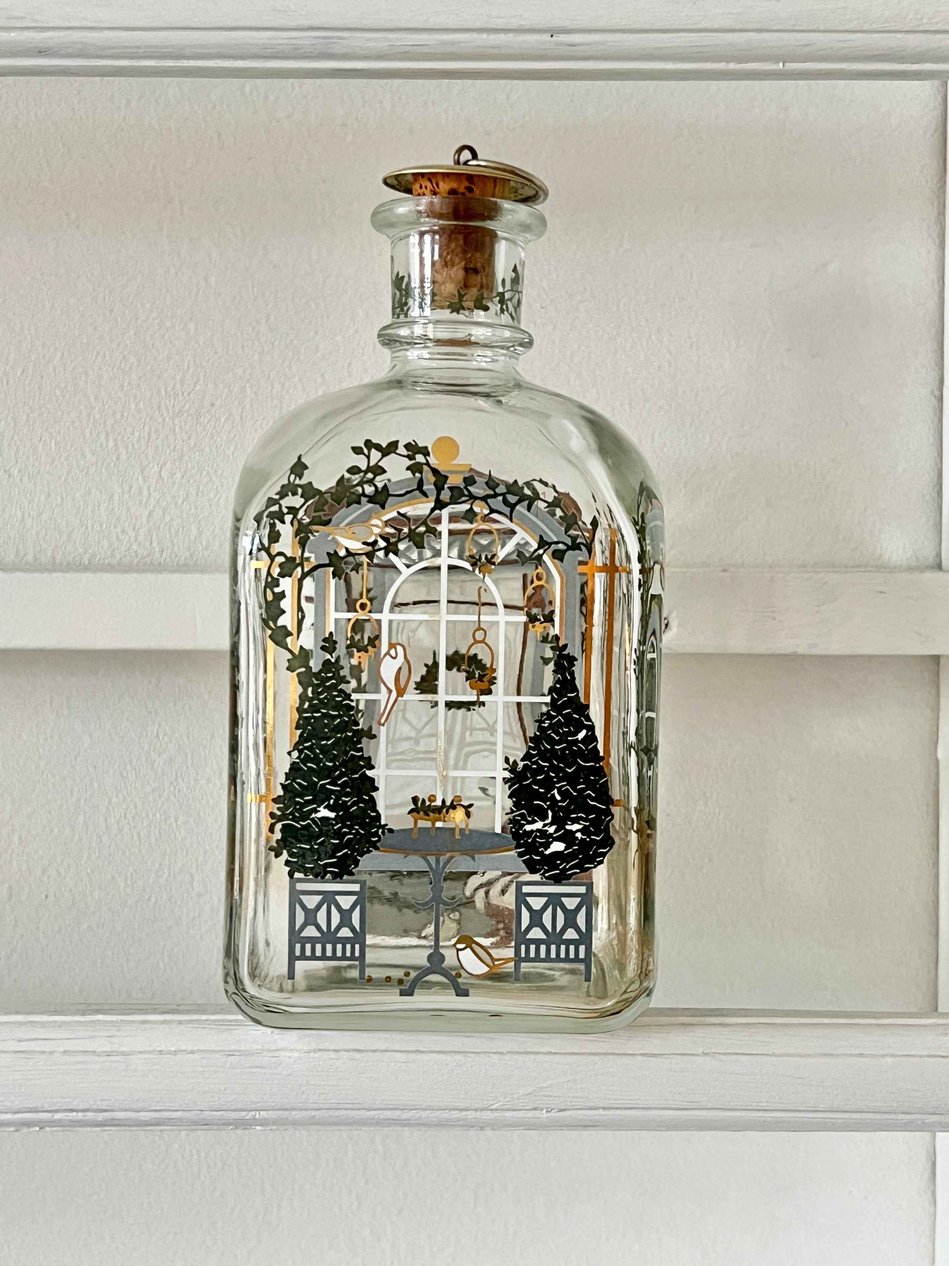 Glasflaske med julemotiv