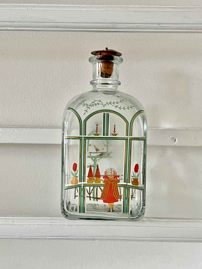 Glasflaske med julemotiv