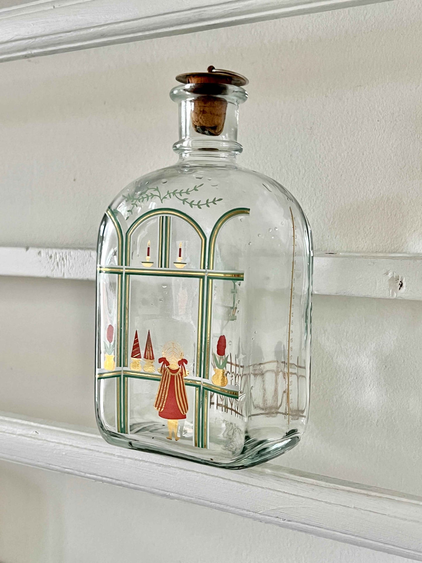 Glasflaske med julemotiv
