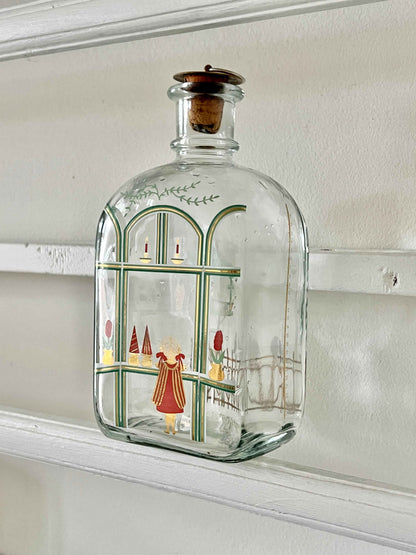 Glasflaske med julemotiv