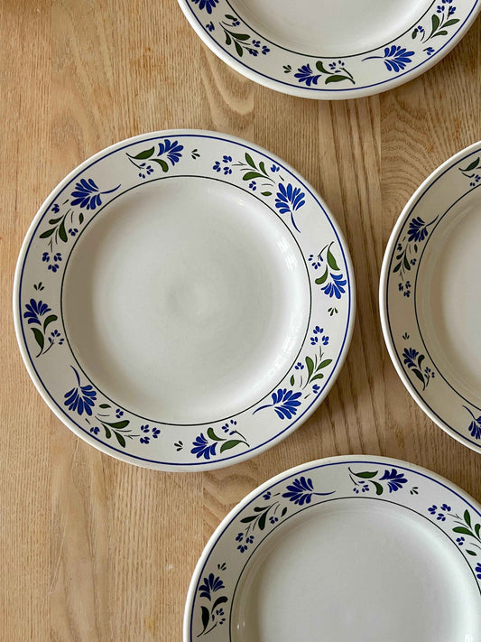 Oxford middagstallerken Ø24 – vintage porcelæn med blå blomst design